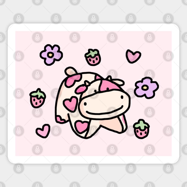 Strawberry Cow Magnet by maiadrawss